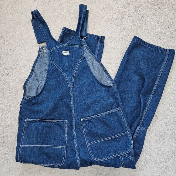 Liberty | Denim Jean Bib Overalls, Mens 38 x 30 Unisex Relaxed Fit - Picture 4 of 10